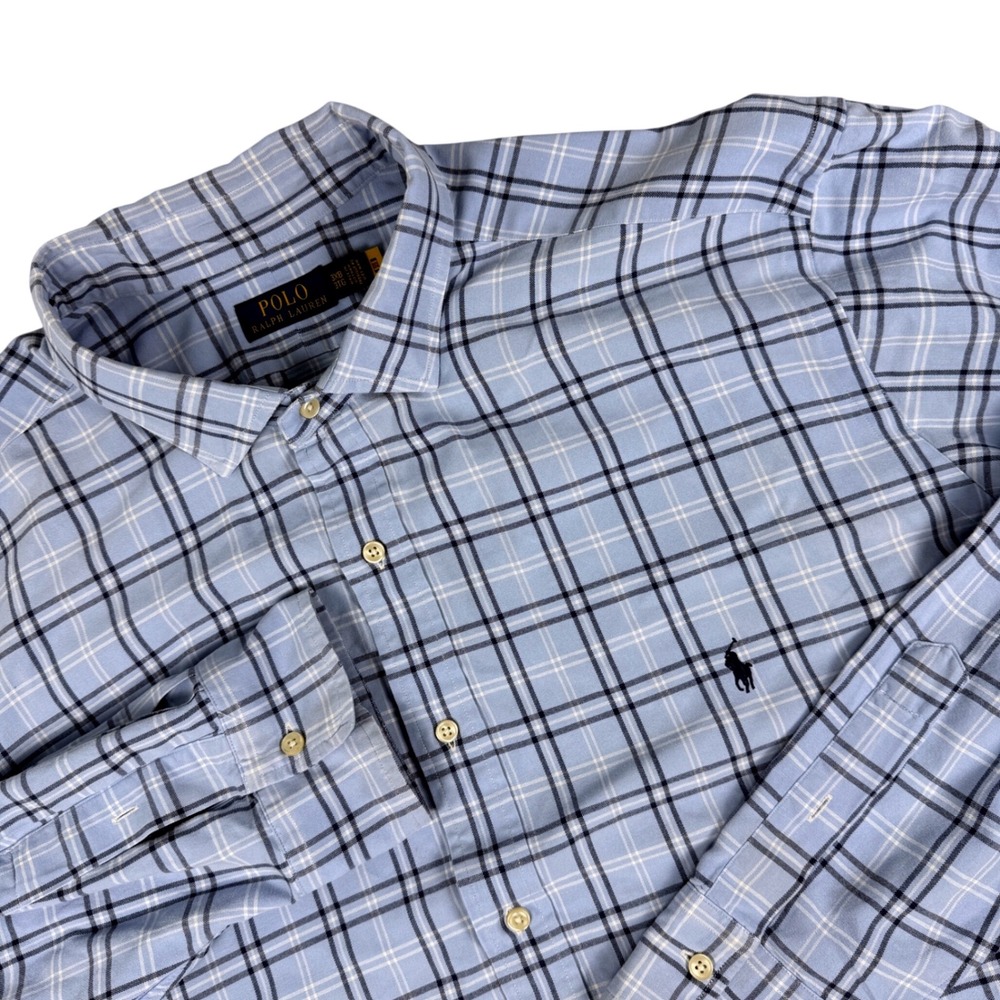 Polo Ralph Lauren • Button Down Shirt • Mens 3XB • Windowpane Tattersall Plaid